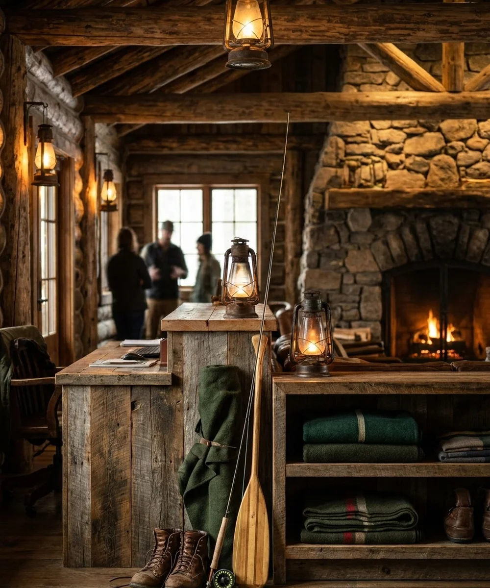 Riverfront and lodging setting at Hatfield's Hideout in the Hatfield-McCoy region