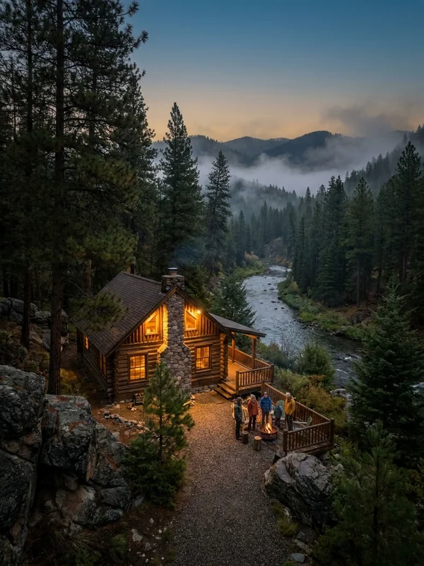 Covered wagon lodging at Hatfield's Hideout
