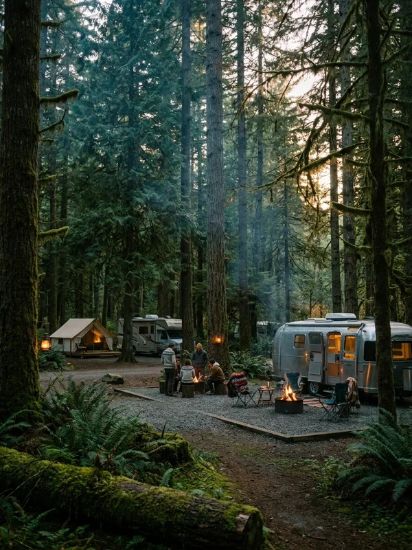 Primitive camping area at Hatfield's Hideout